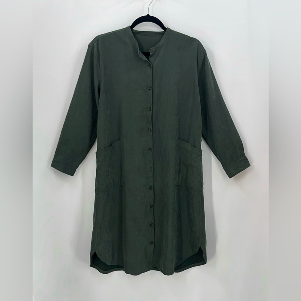 Button Down Faux Suede Dress/Jacket